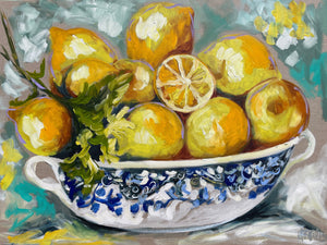 Country harvest lemons - art print