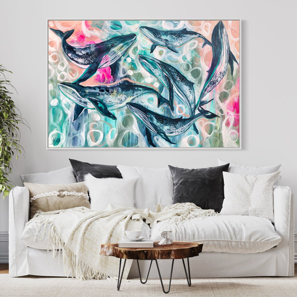Whale watching - original on gallery canvas 100x150  cm
