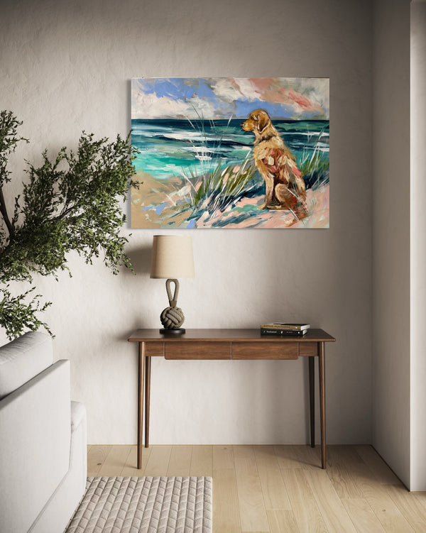 Our favorite place - original on Belgian linen 75x100  cm