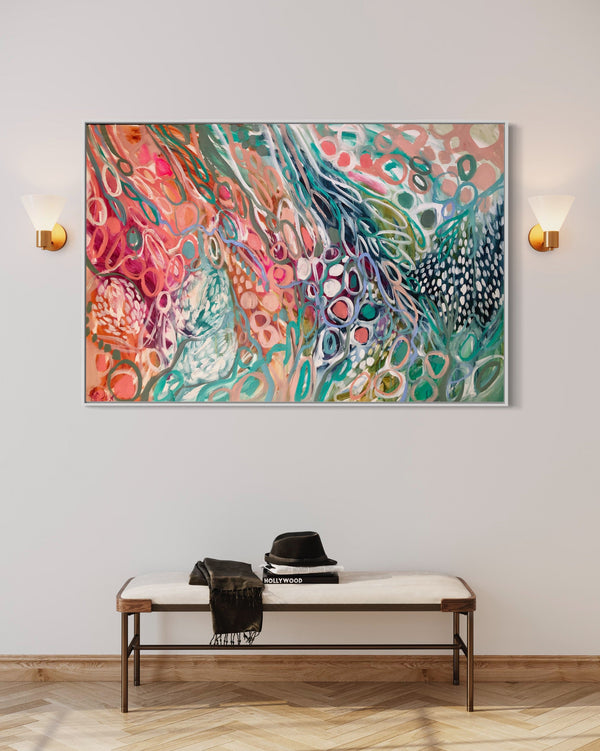 Exploring Coral Coves- Original on Gallery canvas 100x150  Cm