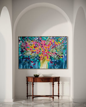 Celebration Blooms -Original on gallery canvas 100x150 cm