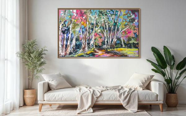 Australian gum tree lane - original on gallery canvas 90x150  cm