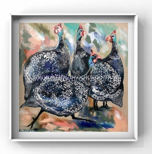 Guinea Fowl Family - Art Print Art