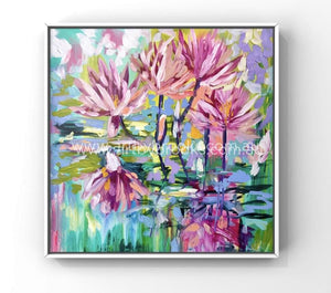 Kakadu Waterlily - Original On Gallery Canvas 120X120 Cm Medium Sized Originals