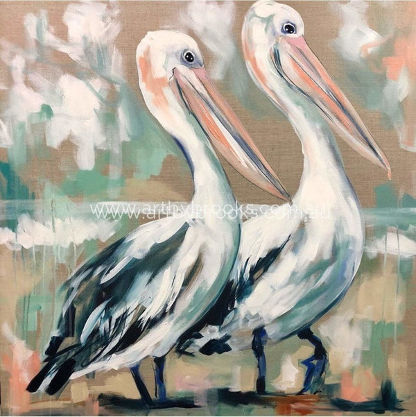 Pelican Duet - Art Print Art