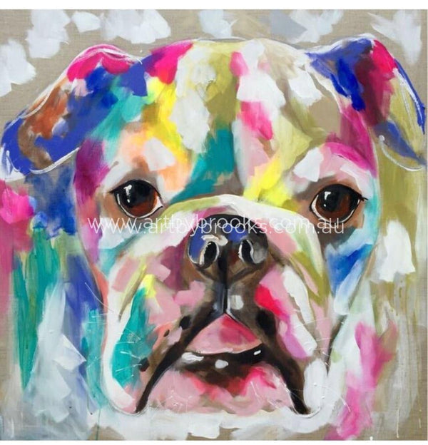 Pet Portrait - Lola -90 X90 Cm On Belgian Linen Originals