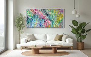 Delicate swaying silver gum- original on cotton canvas  75 x150 cm