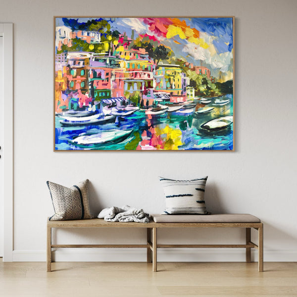 Making Memories - Portofino-Original on Belgian linen  90x120  Cm