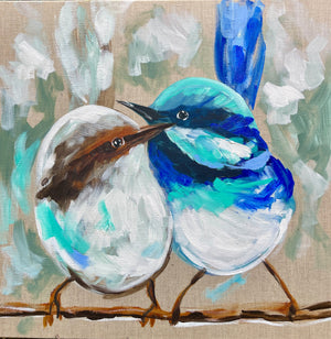 Always near  - 60x60 cm - original on Belgian linen