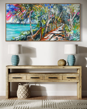 Tranquil Tides -Noosa National  Park-  Original on Belgian linen  75x150 Cm