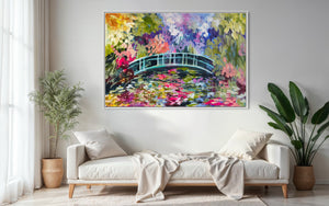 Monets Garden aglow - original on gallery canvas 90x150  cm