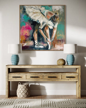 Time to shine-original on belgian linen - 90x90 Cm