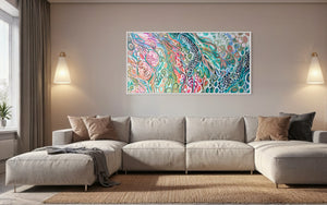 Wildflowers of kakadu - original on gallery Canvas 90x180cm