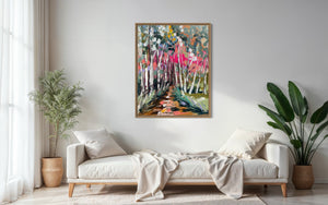 60x75 cm - vibrant bush walks - original on gallery canvas
