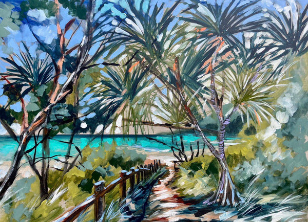 Shady beach trail  - art print