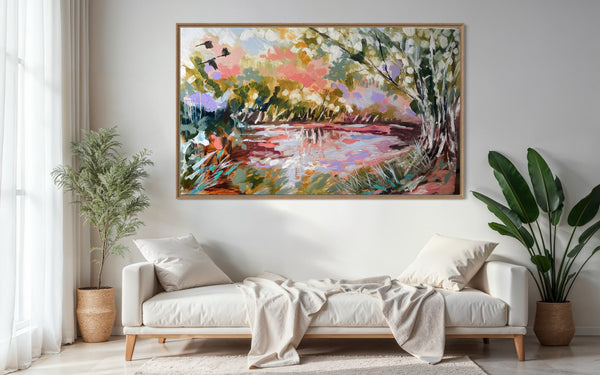 Serenity waterhole- original on gallery canvas 90x150  cm