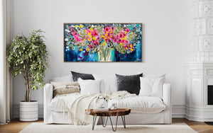 Celebration blooms -60x120 cm- original on gallery canvas