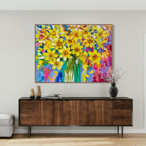 Daffodil Day-Original on gallery canvas   90x120  Cm