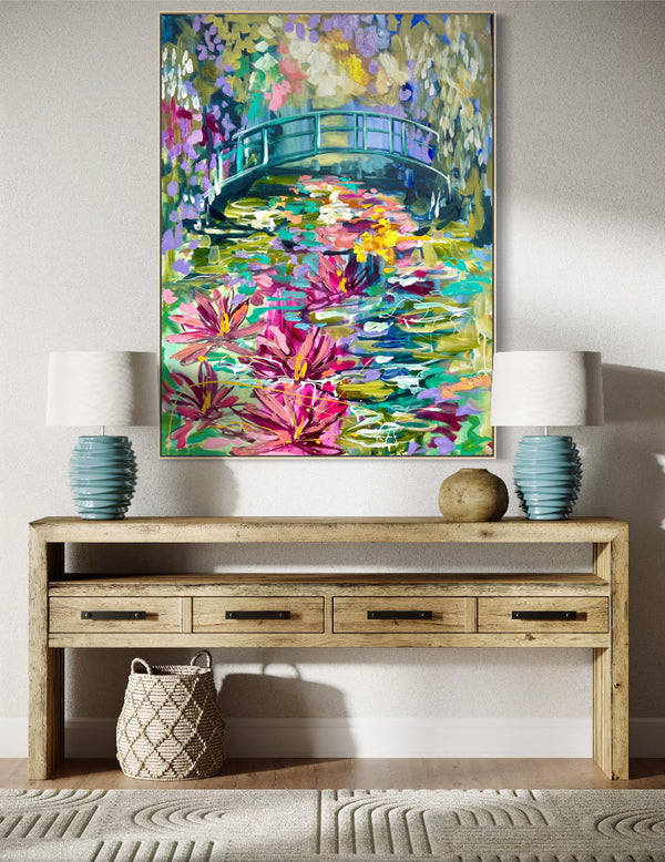 Spring in Giverny - Monet’s Garden  -Original on Gallery canvas 90x120Cm