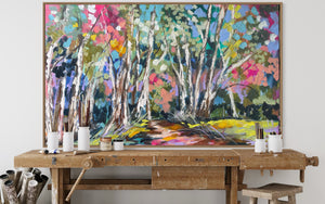 Australian gum tree lane - original on gallery canvas 90x150  cm