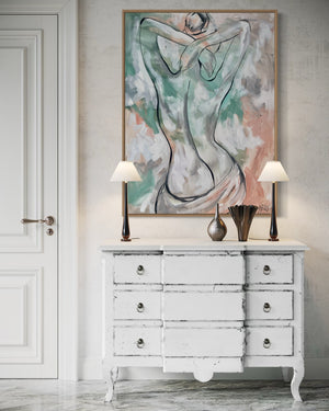 Her delicate curves -Original on gallery canvas 75 x100 Cm