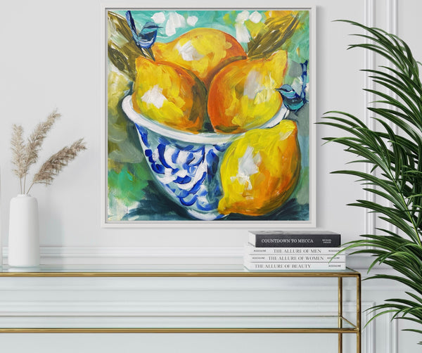 46x46 cm -lemon delight 1  - original on gallery canvas