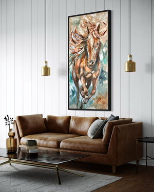 Soul seeker - original on Belgian linen 75 x150 cm