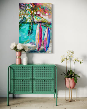 60x90 cm - Paradise Palms - original on gallery canvas
