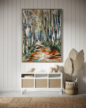 Natures Canopy  -Original on Belgian linen 90x120  Cm