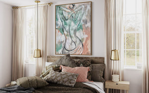 Her delicate curves -Original on gallery canvas 75 x100 Cm