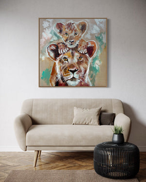 Heart of Africa -original on belgian linen - 90x90 Cm