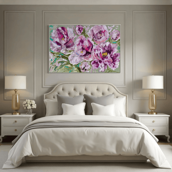 Peony Grandiflora - original on gallery canvas 100x150 cm