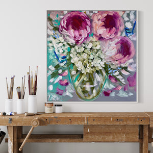 60x60 cm - peony and hydrangea  bouquet