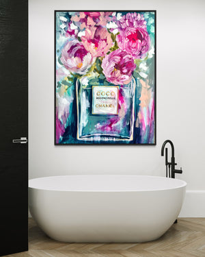 Glowing Misty River Gums -Original on Belgian linen 90x120 cm