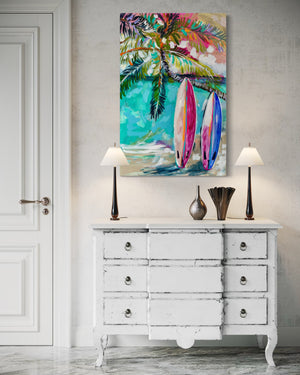 60x90 cm - Paradise Palms - original on gallery canvas
