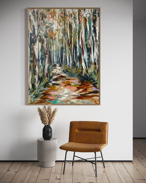 Natures Canopy  -Original on Belgian linen 90x120  Cm