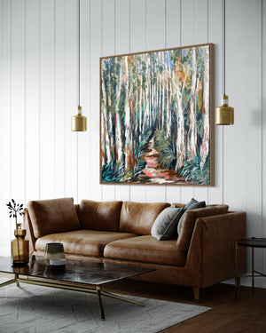 Glowing national park walks noosa  - original on Belgian linen 75 x150 cm