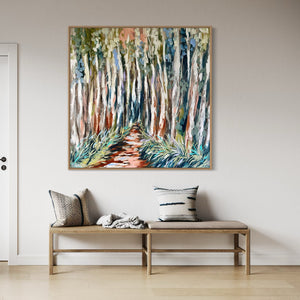 Shaded gum tree trail - 120 x120 cm original on  gallery canvas