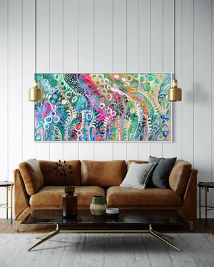 Tree ferns of the dandenong- original on gallery Canvas 90x180cm