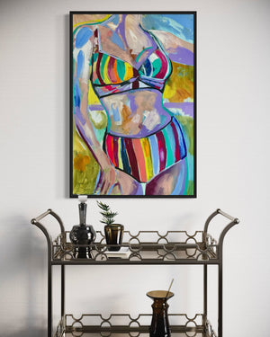 60x90 cm - MADAME SOLEIL  - original on gallery canvas