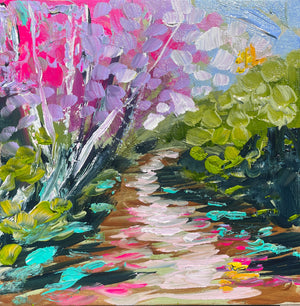 Petite Jacaranda -original on Belgian linen - 30x30 cm