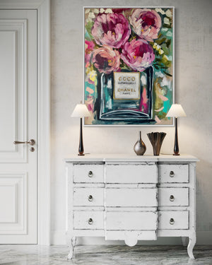 Coco Mademoiselle -original on belgian linen - 75x100 Cm