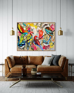 Australian rainbow forest-Original on Belgian linen  90x120  Cm