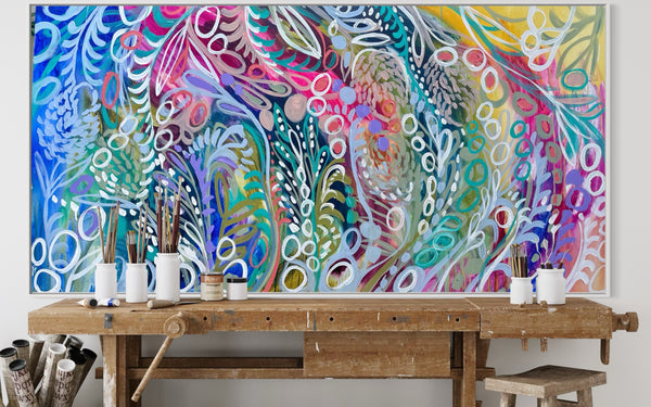 Botanical Rhapsody -original on gallery Canvas 90x180cm