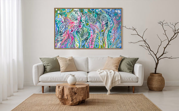 Bush Waratah Dreamscape - Original on Gallery canvas 90x150  Cm