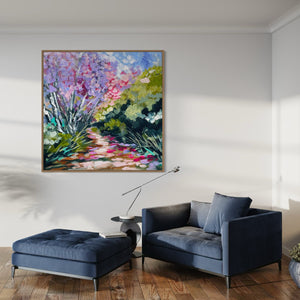 Paradise jacaranda - original on gallery canvas  - 90x90 Cm