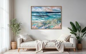 Sand Dunes at Sunset - original on Belgian linen  - 75x100 Cm