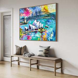 Sydney Aglow-Original on Belgian linen  90x120  Cm