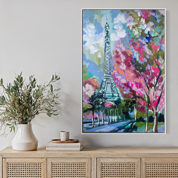 Romance in Paris -60x90 cm   - original on gallery canvas