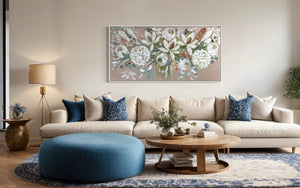 Delicate bush blooms -Original on Gallery canvas 75x150 Cm